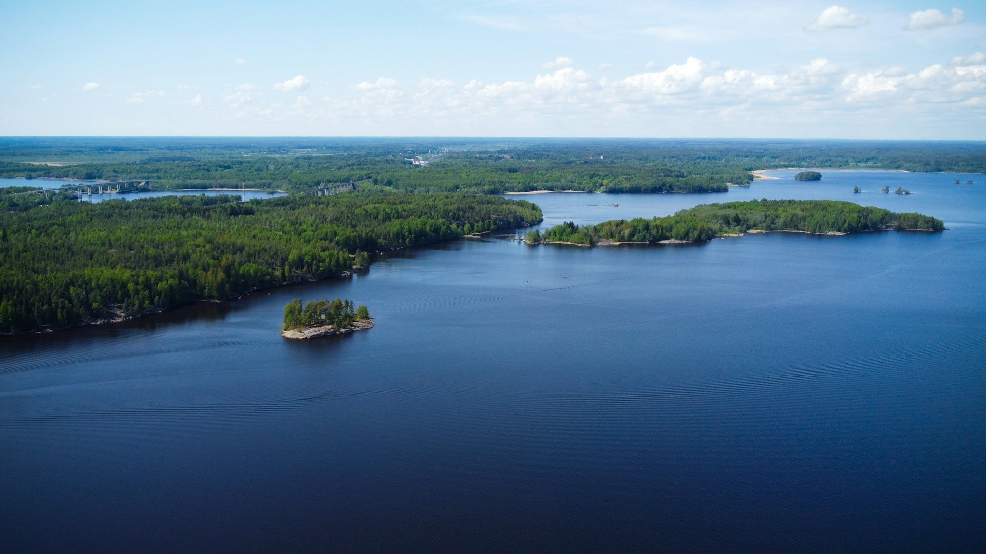 Aerial view of Washagamis Bay